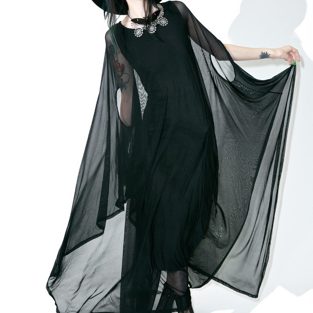 KILLSTAR HANNAH HELL MESH MAXI